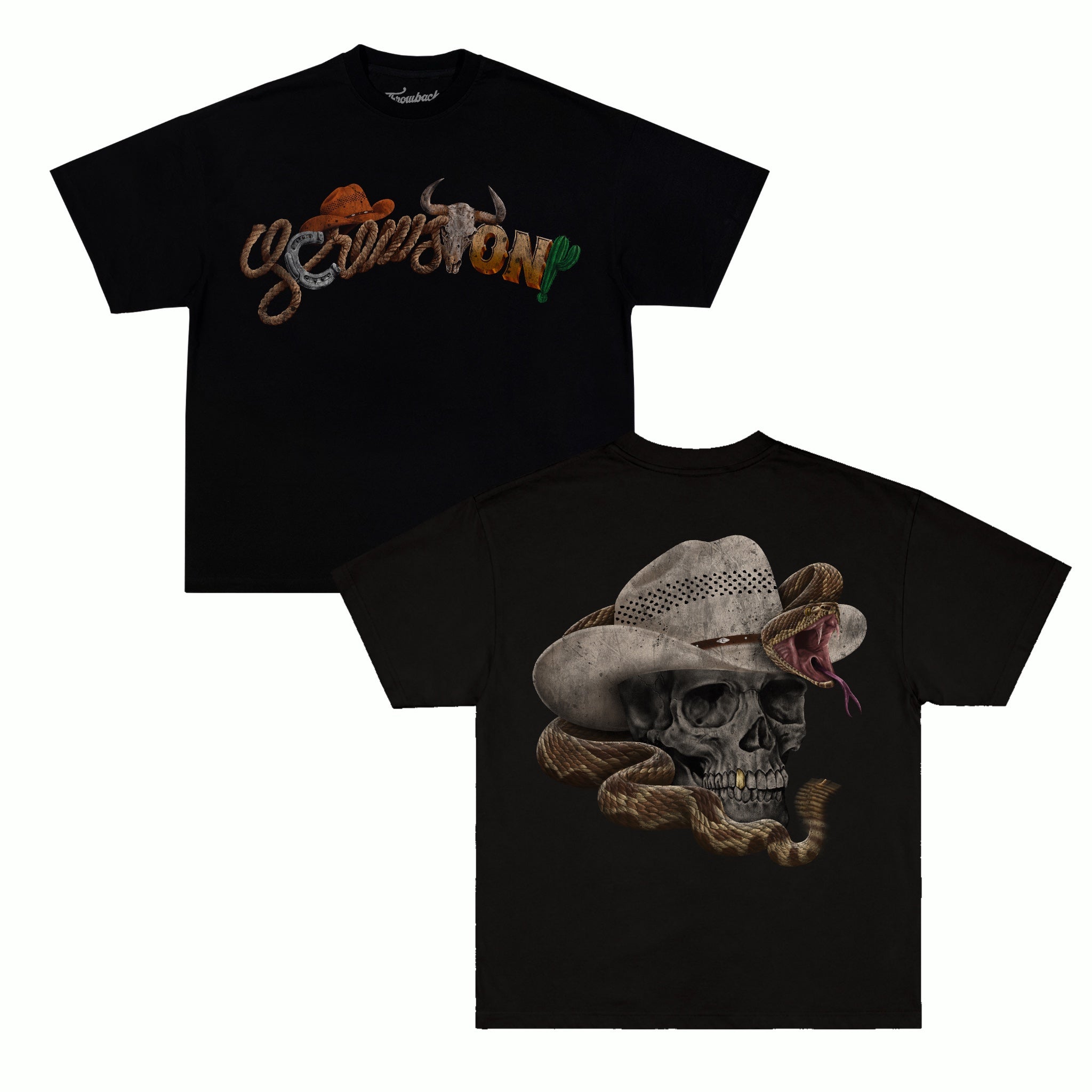Rodeo DB x TXfitteds x Throwback Tee - Black (Oversized)