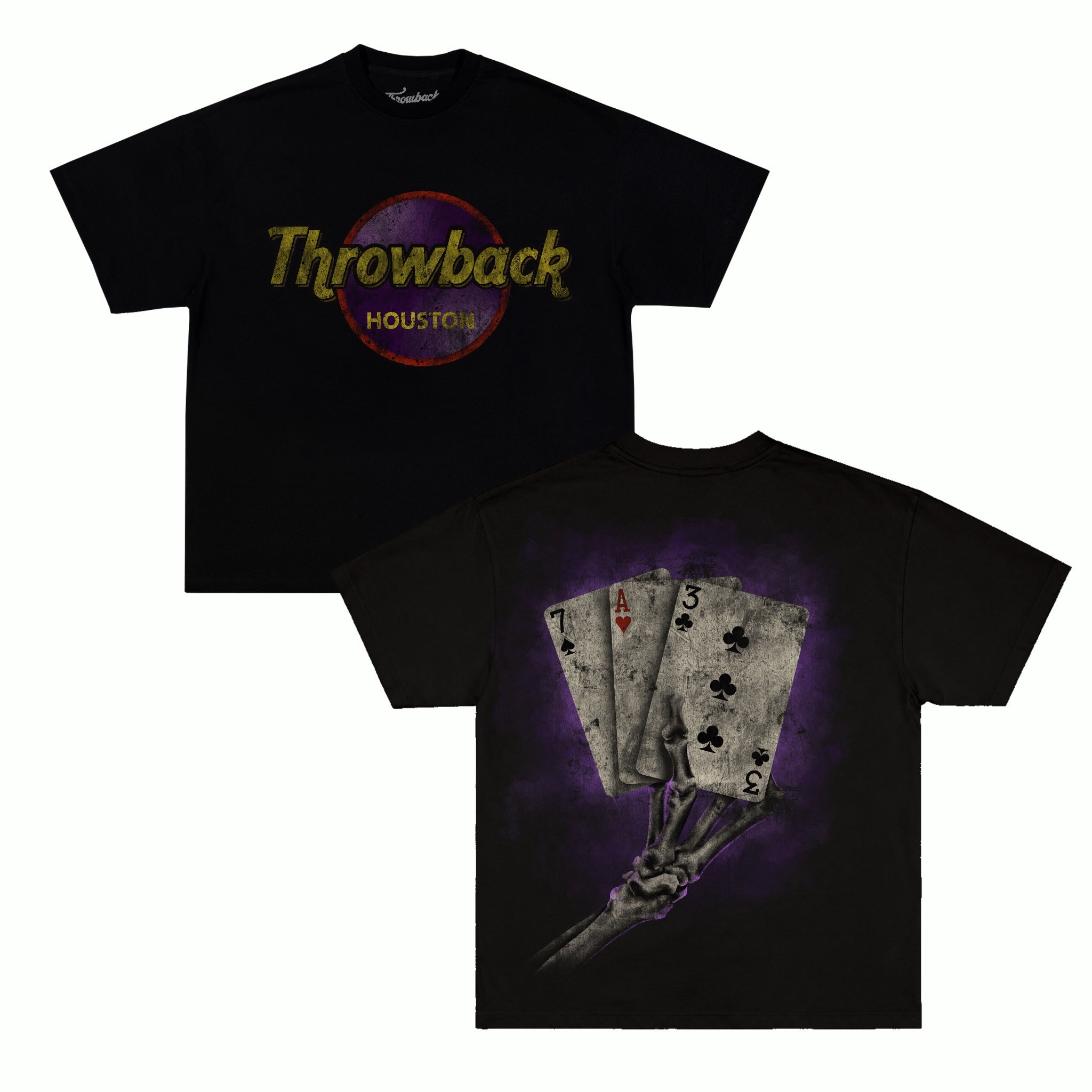 Poker Throwback Tee - Black (Oversized)