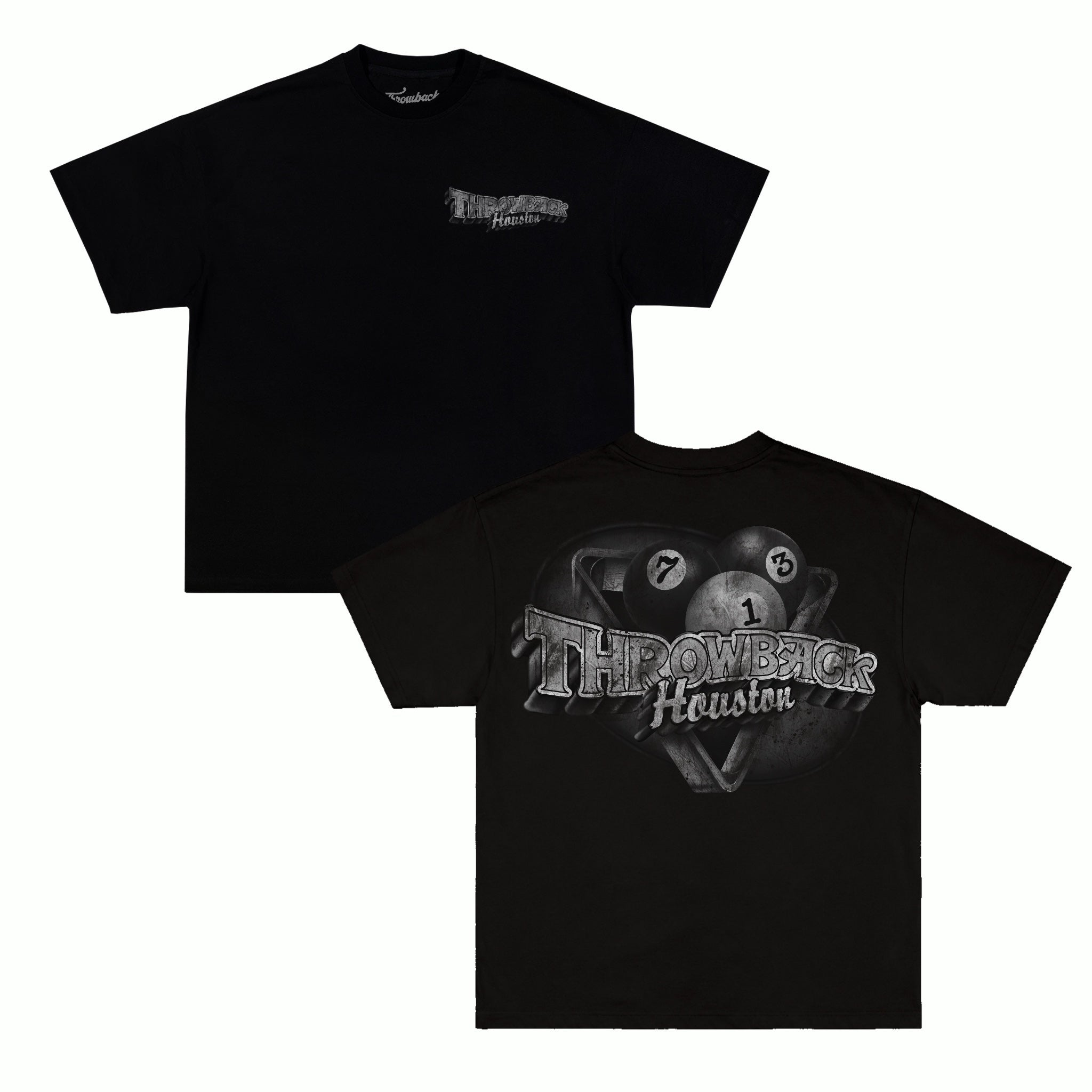 Glow Billiards Throwback Tee - Black (Oversized)